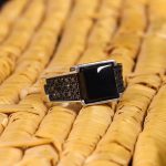 انگشتر عقیق مشکی مردانه کد 6796