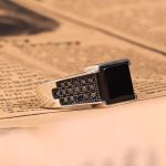 انگشتر عقیق مشکی مردانه کد 6810