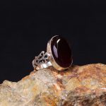 انگشتر عقیق مشکی مردانه کد 6821