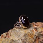 انگشتر عقیق مشکی مردانه کد 6822