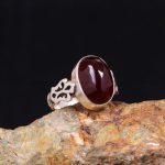 انگشتر عقیق مشکی مردانه کد 6825