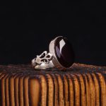 انگشتر عقیق مشکی مردانه کد 6828