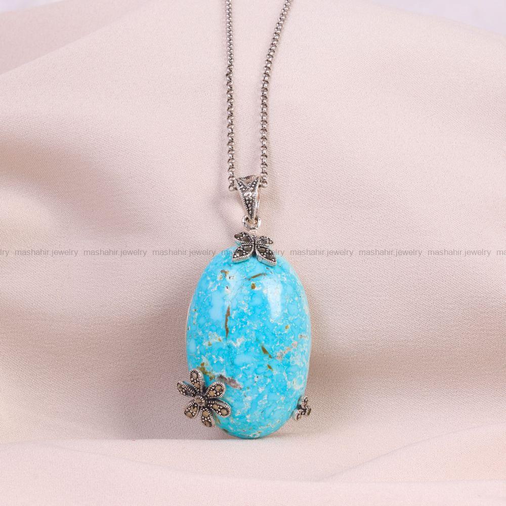 گردنبند فیروزه زنانه کد 6610