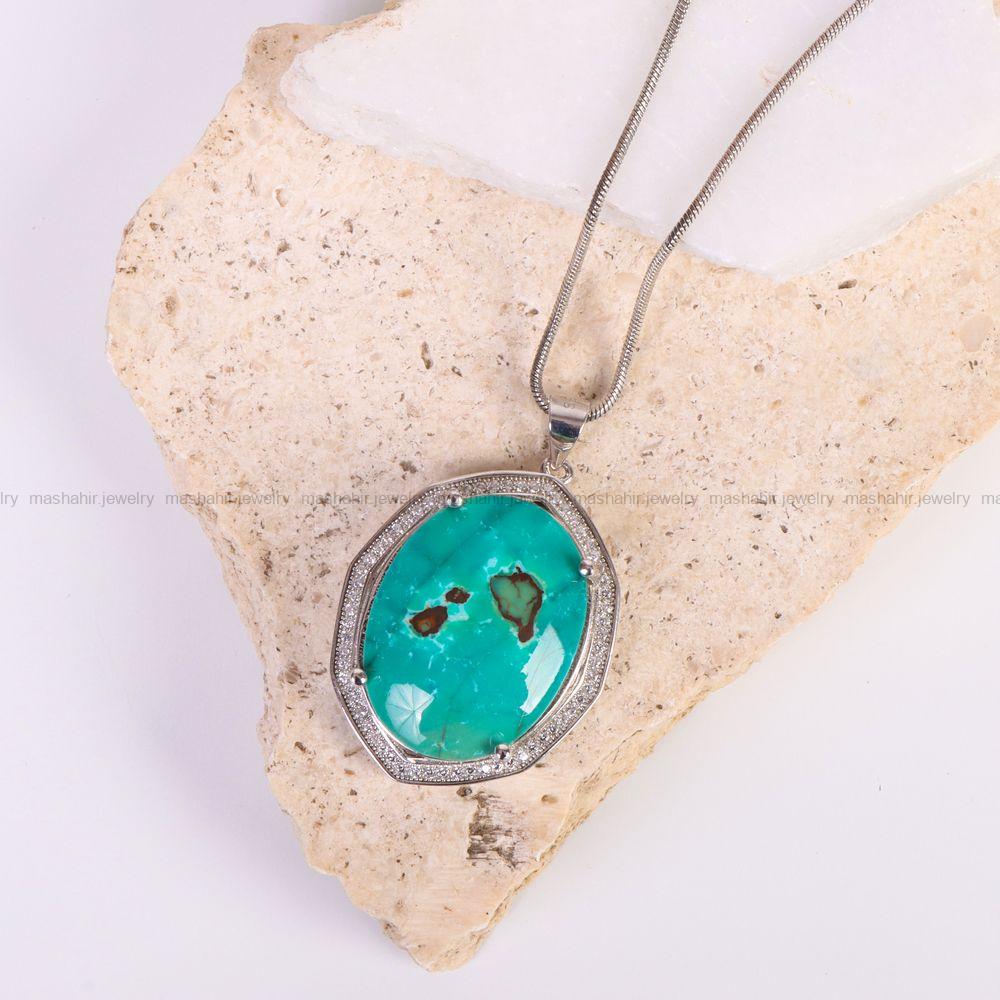 گردنبند فیروزه زنانه کد 6616