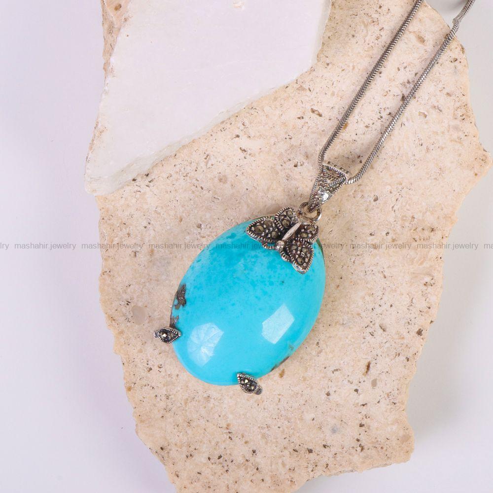گردنبند فیروزه زنانه کد 6622