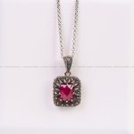 گردنبند طرح یاقوت زنانه کد 6629