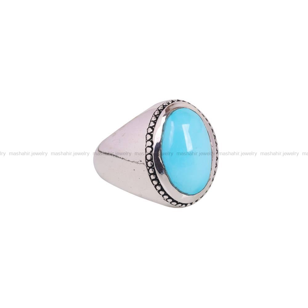 انگشتر فيروزه عجمی مردانه کد 6576