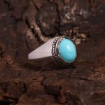 انگشتر فيروزه عجمی مردانه کد 6573