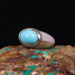 انگشتر فيروزه عجمی مردانه کد 6584