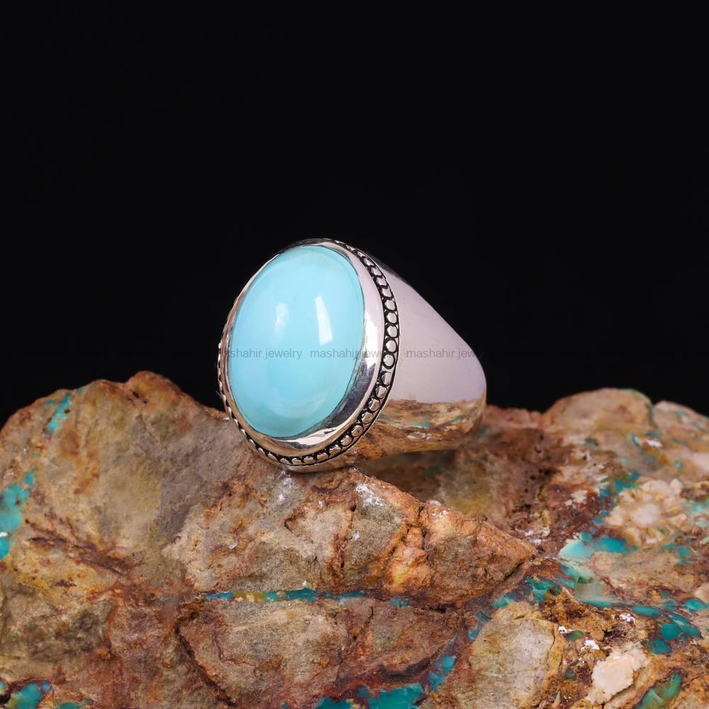 انگشتر فيروزه عجمی مردانه کد 6586