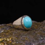 انگشتر فيروزه عجمی مردانه کد 6594