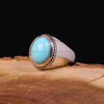 انگشتر فيروزه عجمی مردانه کد 6596