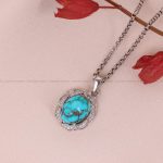 گردنبند فیروزه زنانه کد 6638
