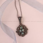 گردنبند زمرد زنانه کد 6659