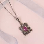 گردنبند یاقوت سرخ زنانه کد 6662