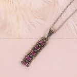 گردنبند یاقوت سرخ زنانه کد 6665