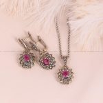 نیم ست یاقوت سرخ زنانه کد 6670