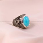 انگشتر فيروزه عجمی مردانه کد 6572