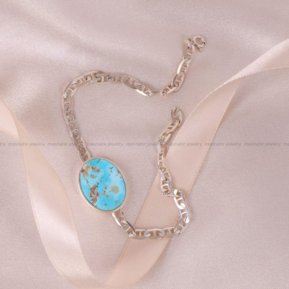 دستبند فیروزه زنانه کد 6680