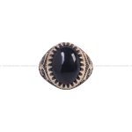 انگشتر عقیق مشکی مردانه کد 6270