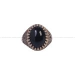 انگشتر عقیق مشکی مردانه کد 6275