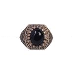انگشتر عقیق مشکی مردانه کد 6291