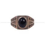 انگشتر عقیق مشکی مردانه کد 6296