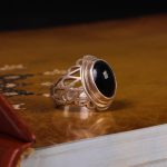 انگشتر عقیق مشکی مردانه کد 6272