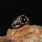 انگشتر عقیق مشکی مردانه کد 6295