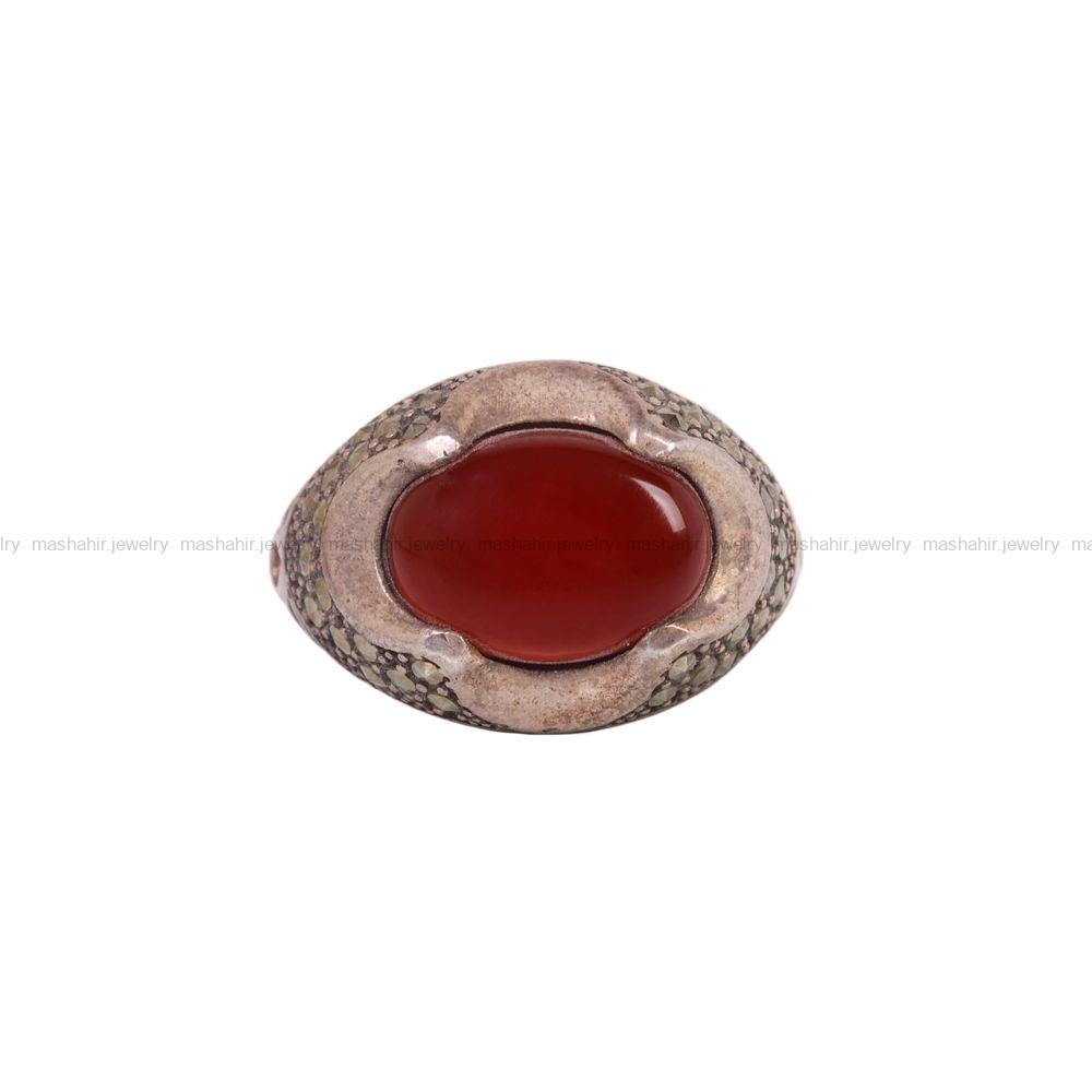 انگشتر عقیق مردانه کد 6760