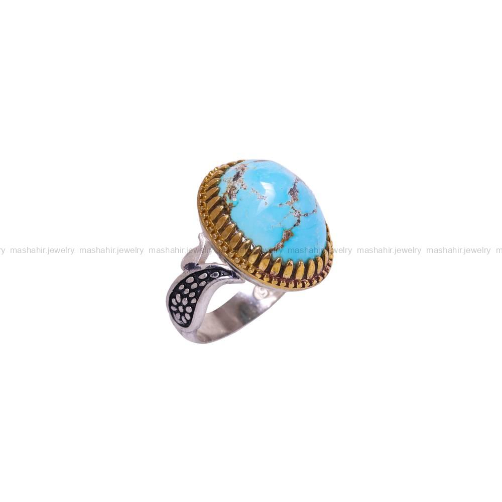 انگشتر فیروزه شجری مردانه کد 6314