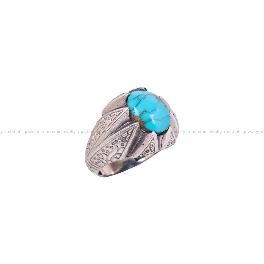انگشتر فیروزه شجری مردانه کد 6319