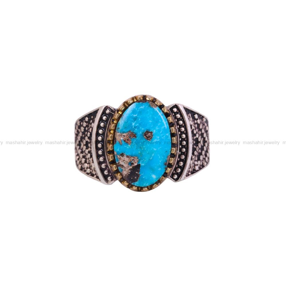 انگشتر فیروزه شجری مردانه کد 6320