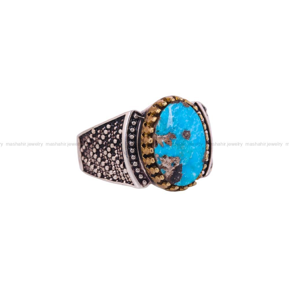 انگشتر فیروزه شجری مردانه کد 6320
