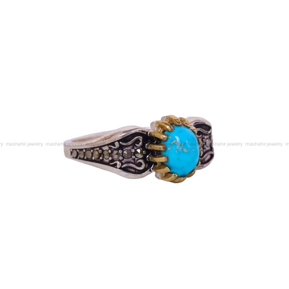 انگشتر فیروزه شجری مردانه کد 6322