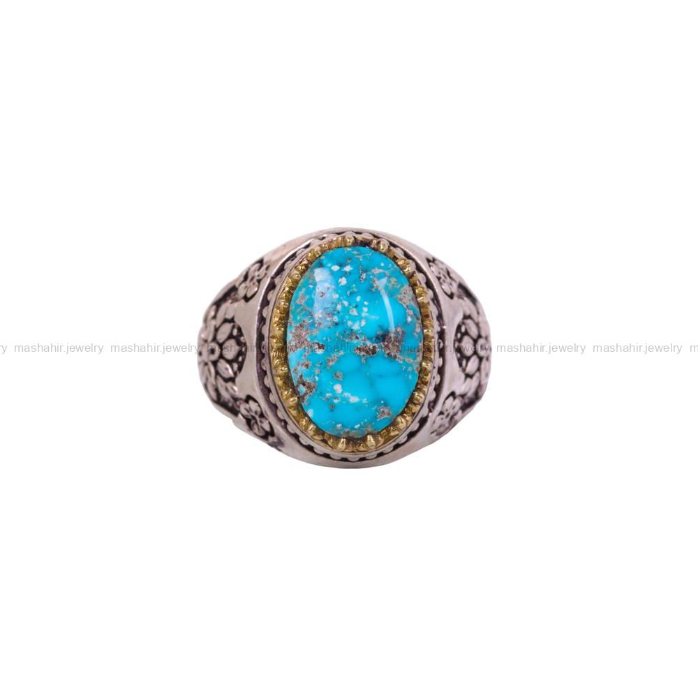 انگشتر فیروزه شجری مردانه کد 6323