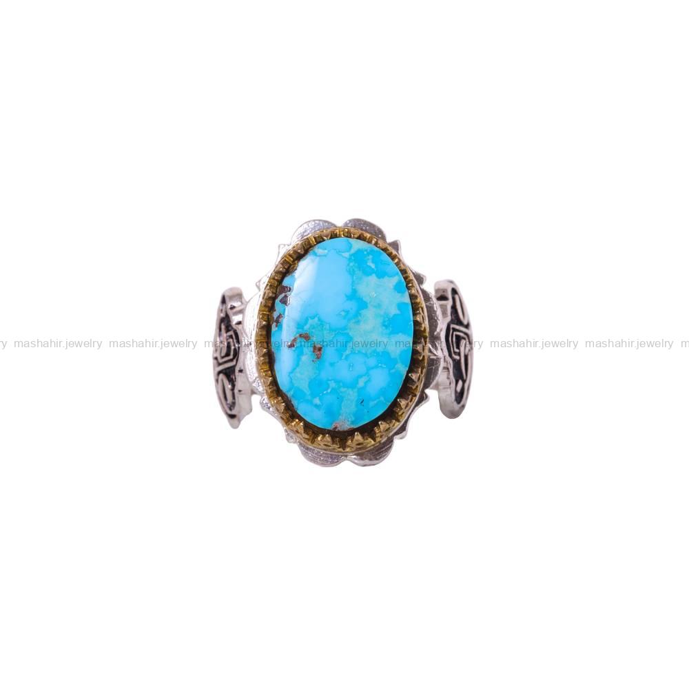انگشتر فیروزه شجری مردانه کد 6345