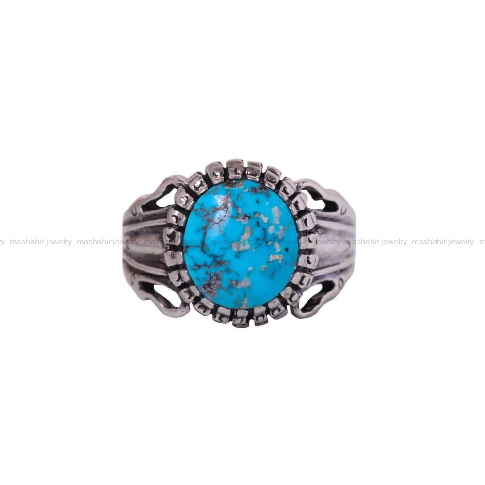 انگشتر فیروزه شجری مردانه کد 6355