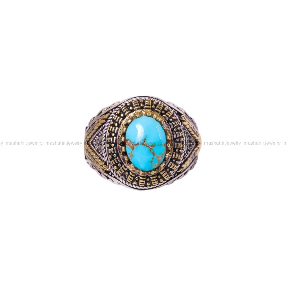 انگشتر فیروزه شجری مردانه کد 6366