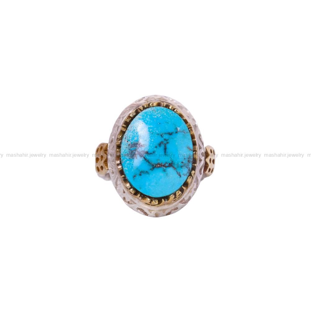 انگشتر فیروزه شجری مردانه کد 6367