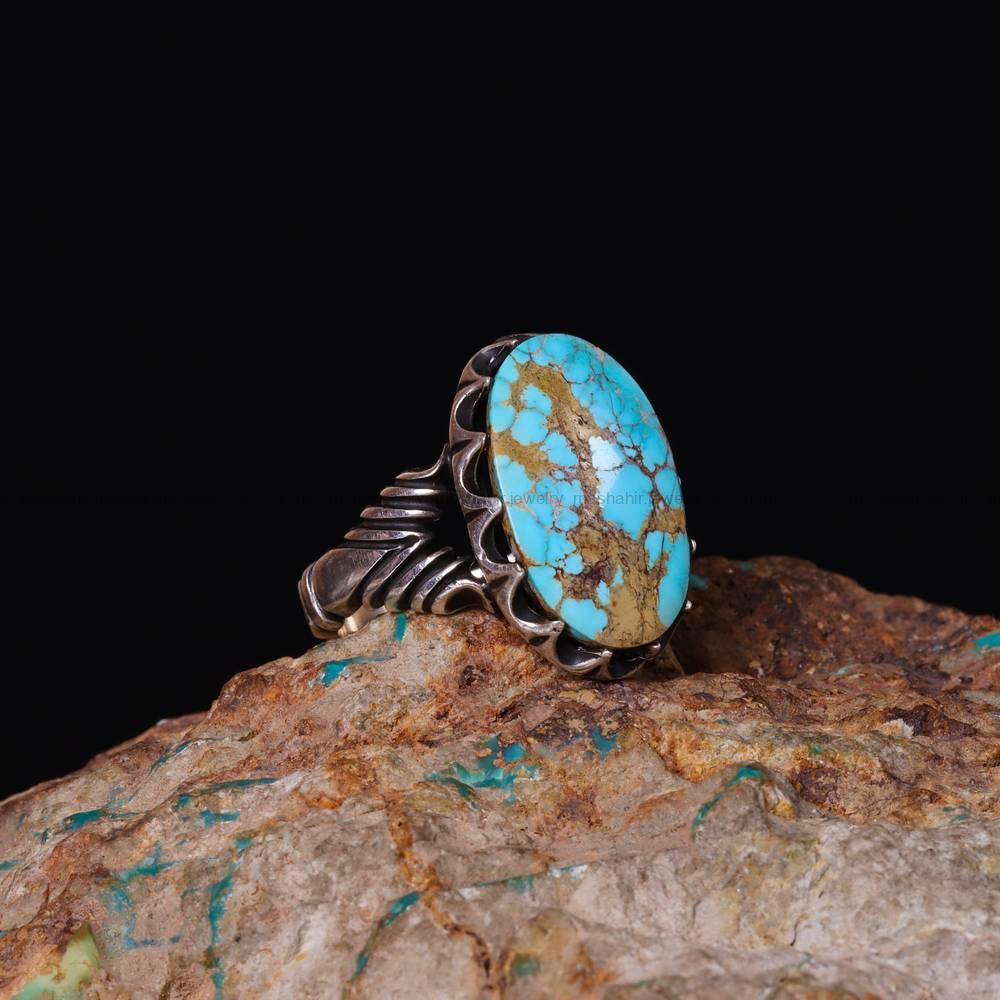 انگشتر فیروزه شجری مردانه کد 6332
