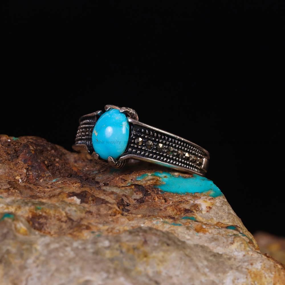 انگشتر فیروزه شجری مردانه کد 6333