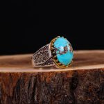 انگشتر فیروزه شجری مردانه کد 6346