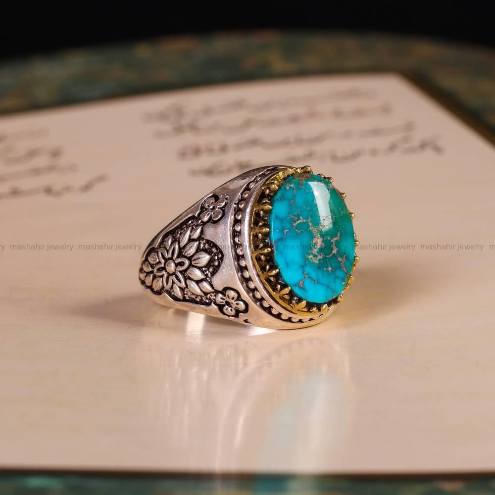 انگشتر فیروزه شجری مردانه کد 6362