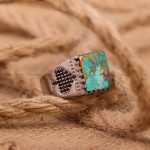 انگشتر فیروزه شجری مردانه کد 6376