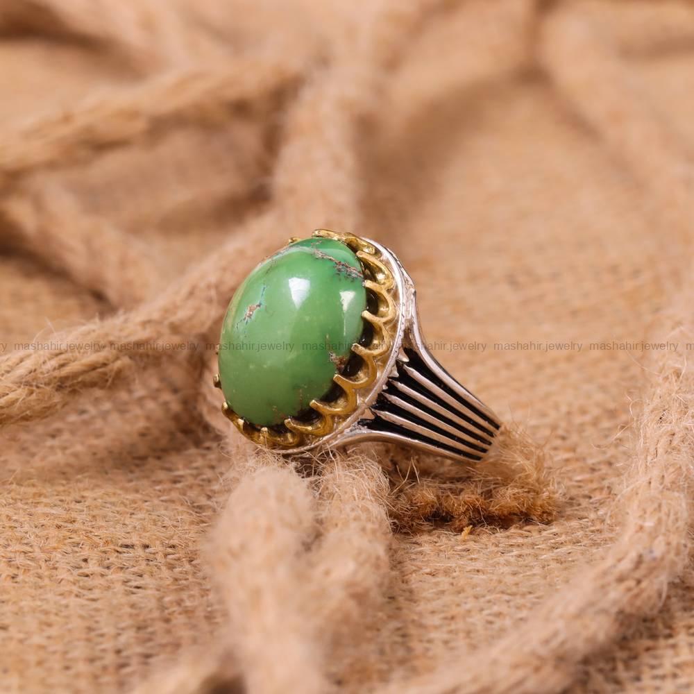 انگشتر فیروزه شجری مردانه کد 6384