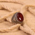 انگشتر عقیق مردانه کد 6697