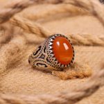 انگشتر عقیق مردانه کد 6702