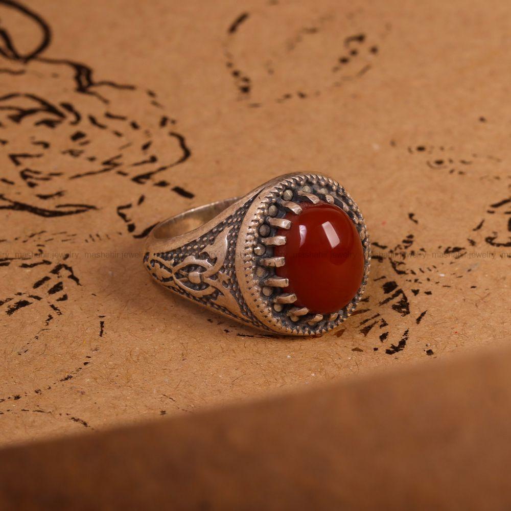 انگشتر عقیق مردانه کد 6711