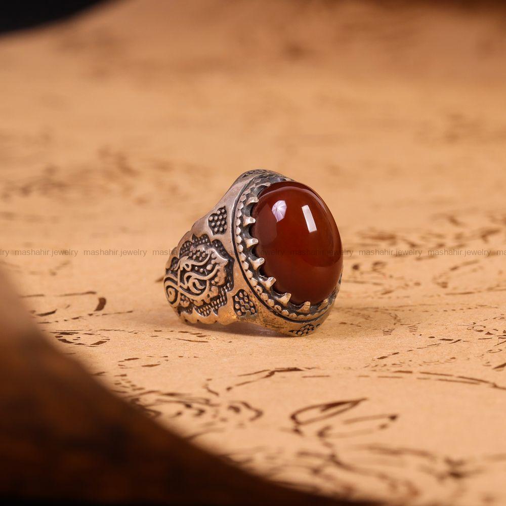 انگشتر عقیق مردانه کد 6713